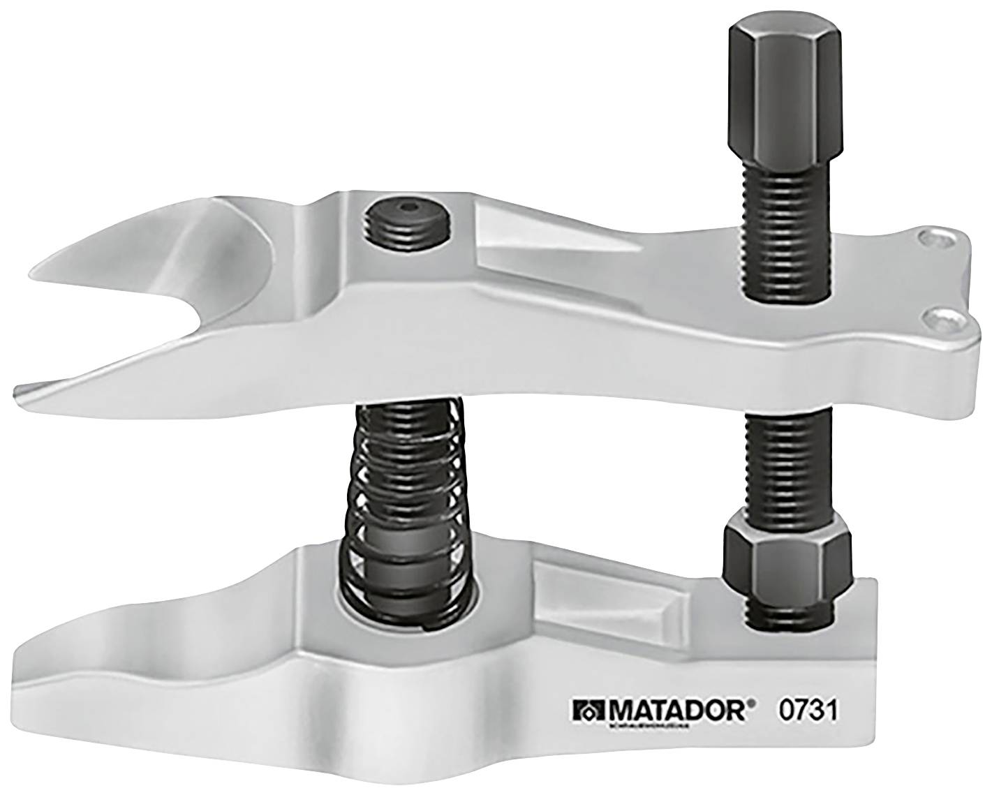 Metalowy ściągacz przegubów kulistych z dwoma równoległymi śrubami i uchwytem. Narzędzie do demontażu przegubów kulistych w pojazdach.