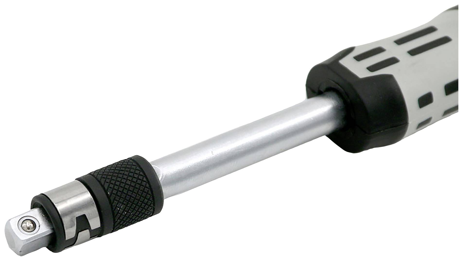 Śrubokręt metalowy z ergonomicznym uchwytem i wymiennym grotem, odpowiedni do różnych prac śrubowych.