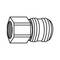 Sześciokątny osprzęt z gwintem, typowy dla połączeń rurowych, wykonany z metalu.