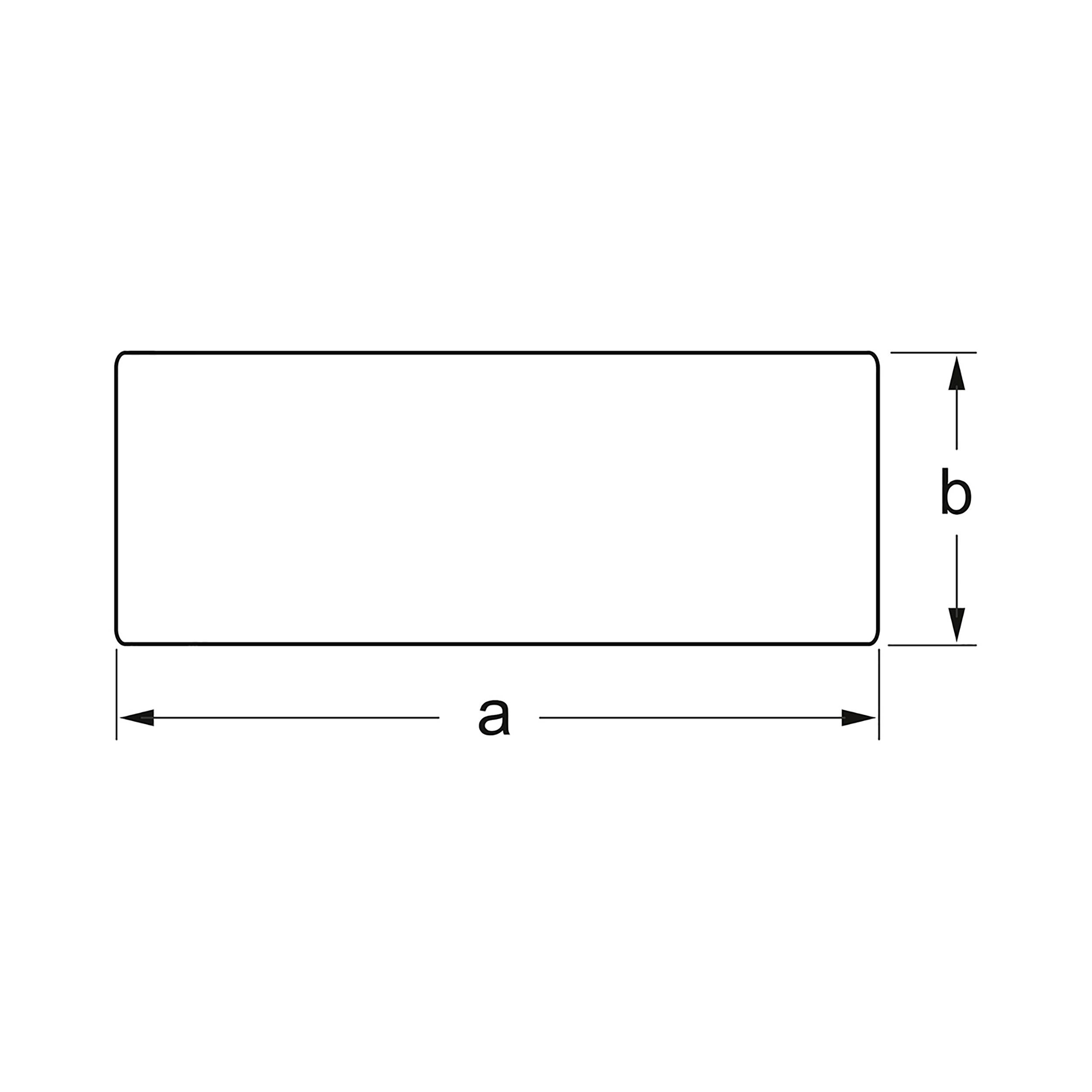 Prostokąt o wymiarach 'a' (szerokość) i 'b' (wysokość).