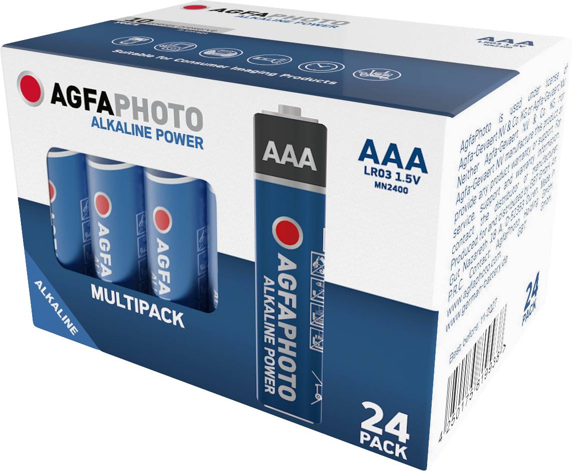 Батарейки AAA/R03 AgfaPhoto Power LR03 1.5 V 24 шт.