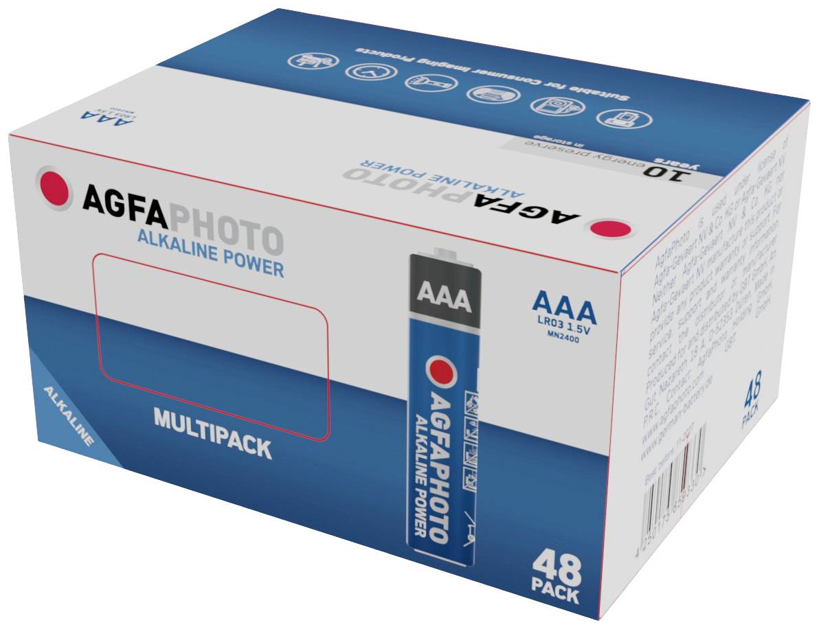 Батарейки AAA/R03 AgfaPhoto Power LR03 1.5 V 48 шт.