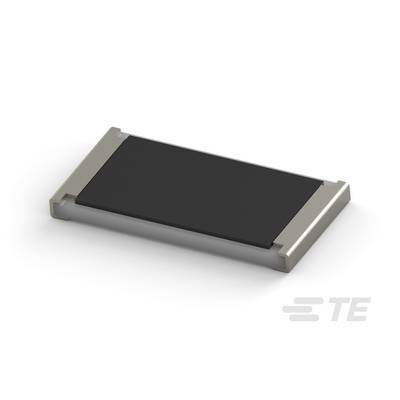 Prostokątny element elektroniczny z metalowymi stykami na końcach, na białym tle. Logo "TE" u dołu po prawej stronie.