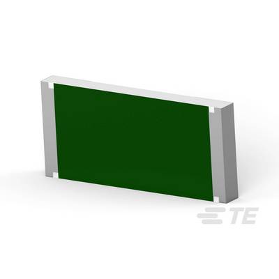 Zielona prostokątna komponenta elektroniczna z metalowymi stykami, przedstawiona na białym tle.