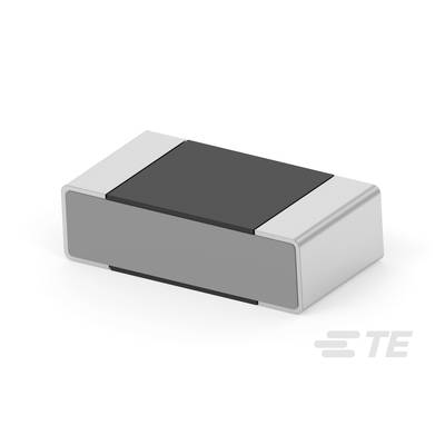 Prostokątny, szary element konstrukcyjny z czarną górną powierzchnią, przypominający mikroukład elektroniczny, z logo 'TE' w rogu.