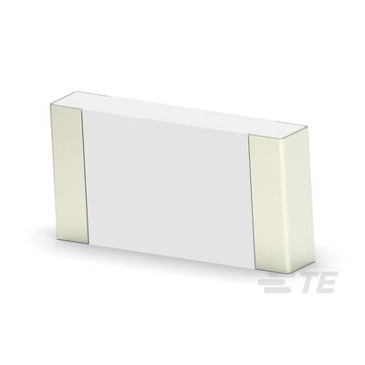 Kondensator ceramiczny, prostokątny, z bocznymi metalowymi wyprowadzeniami, typowy element elektroniczny stosowany w obwodach elektrycznych.