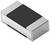 Element elektroniczny w kształcie prostokąta z dwoma metalowymi końcówkami i czarną powierzchnią, prawdopodobnie rezystor SMD.