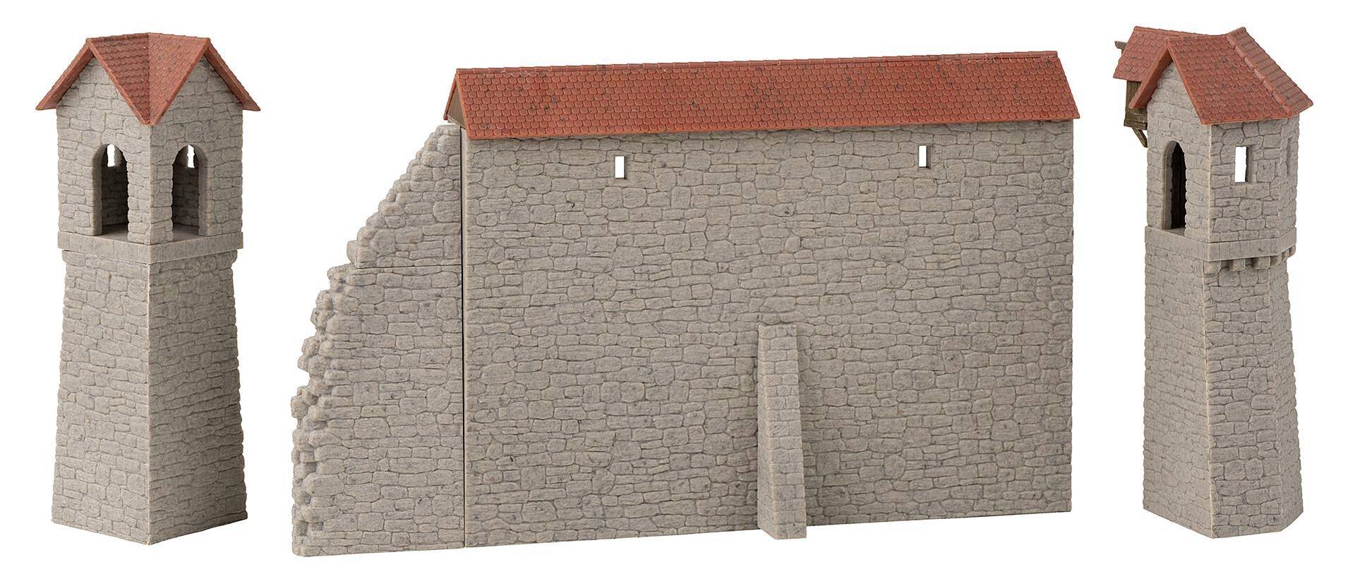 Набір стін старого міста Оборонні вежі Faller 130693 H0 Комплект для складання 1 шт.
