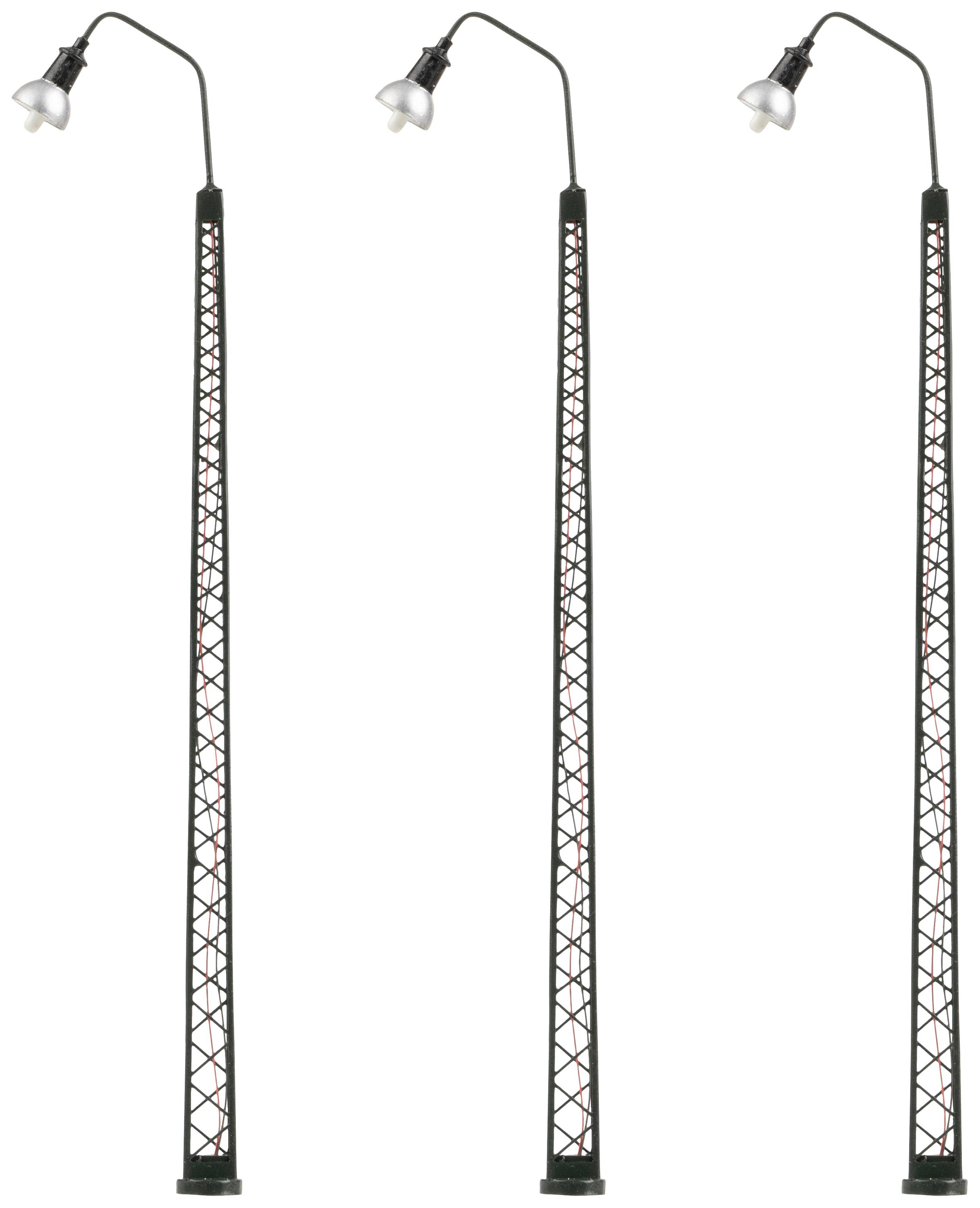 Одинарний металевий вуличний ліхтар Faller H0, готовий до використання, модель 180117, 3 шт.