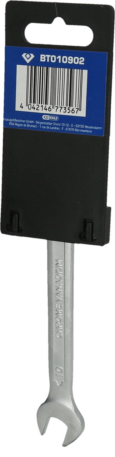 Klucz nastawny w opakowaniu z napisem 'BT010902'. Tło jest białe, opakowanie posiada niebieski element.