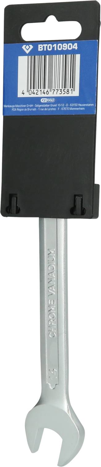 Klucz do śrub w niebieskim opakowaniu, na którym u góry widnieje tekst 'BT010904', a poniżej kod kreskowy.