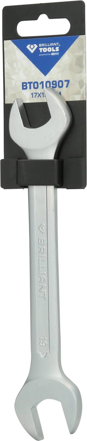 Klucz do śrub z opakowaniem. Oznaczenie 'BT010907', rozmiar 17x19 mm.