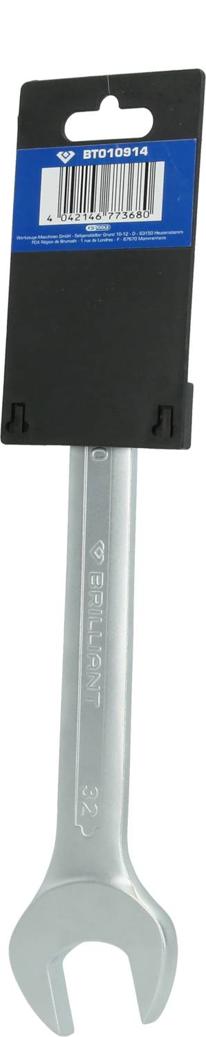 Metalowy klucz do nakrętek z zawieszką prezentacyjną.