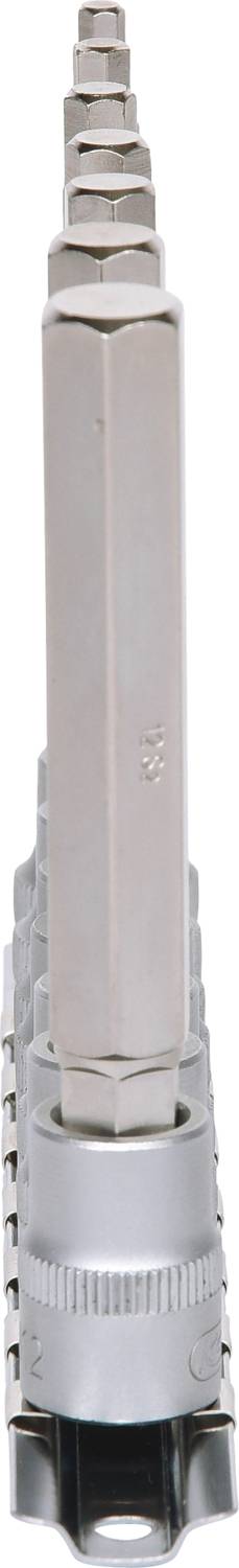 Stos sześciokątnych nasadek bitowych w różnych rozmiarach, ułożonych jeden na drugim.