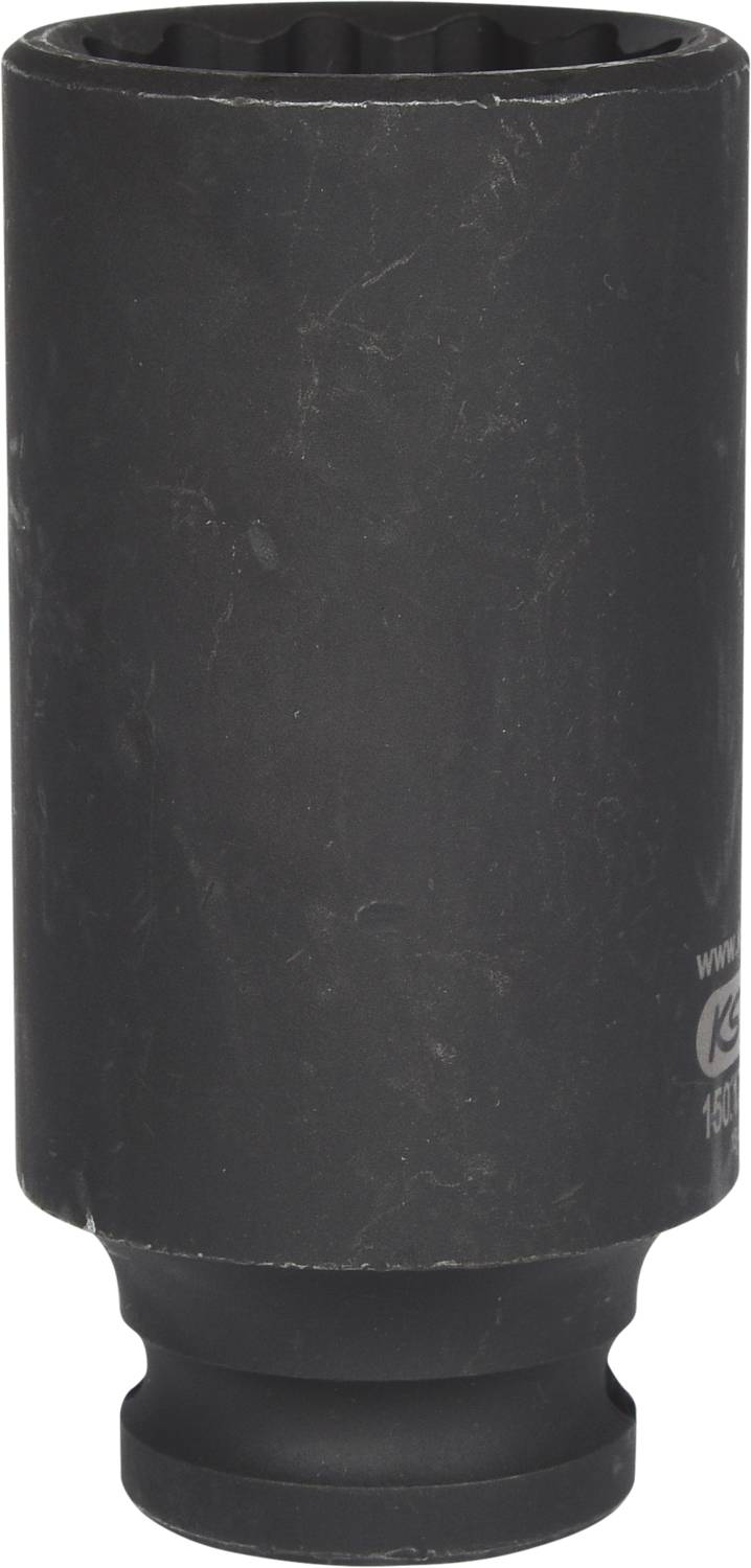 Czarny, cylindryczny sworzeń z okrągłym otworem i sześciokątnym gniazdem u dołu, stosowany podczas prac naprawczych lub montażowych.