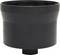 Czarny, cylindryczny element z tworzywa sztucznego, prawdopodobnie przeznaczony do systemów kanalizacyjnych lub rur.