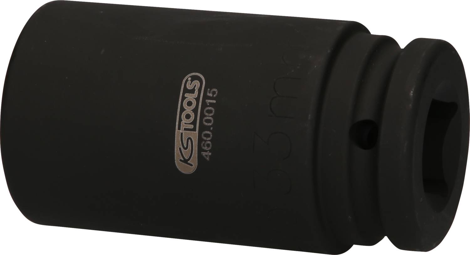 Czarna nasadka udarowa KS Tools o numerze artykułowym '460.0015', przeznaczona do stosowania z kluczem udarowym.