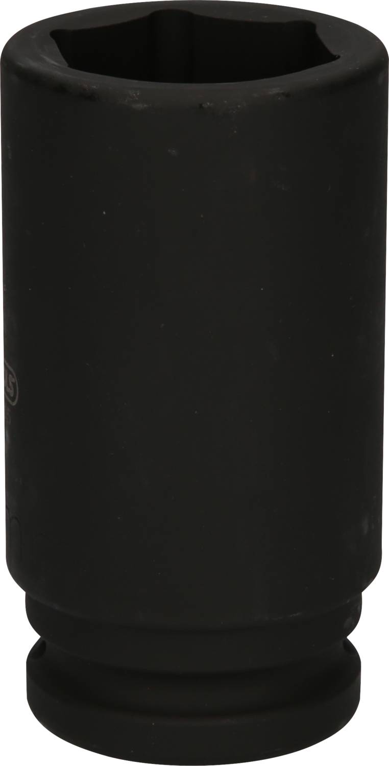 Czarny metalowy klucz nasadowy, prawdopodobnie przeznaczony do użytku przemysłowego lub rzemieślniczego.