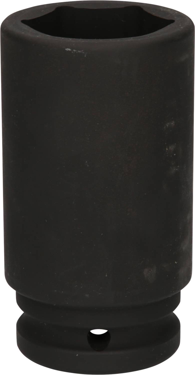 Czarny, sześciokątny nasadowy klucz z metalu, prawdopodobnie przystosowany do użycia z kluczem dynamometrycznym.