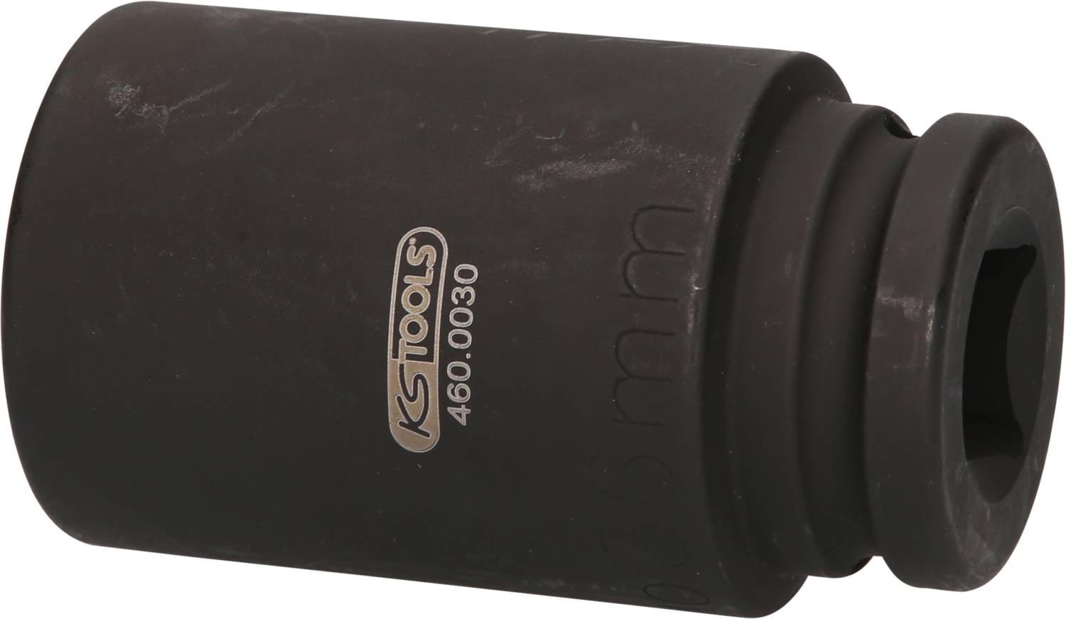 'Czarny sześciokątny nasadowy klucz firmy KS Tools, numer modelu 460.0030, o średnicy 45 mm.'