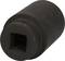 Czarny adapter klucza nasadowego z otworem czterokątnym, przeznaczony do użycia z kluczem dynamometrycznym lub grzechotką.