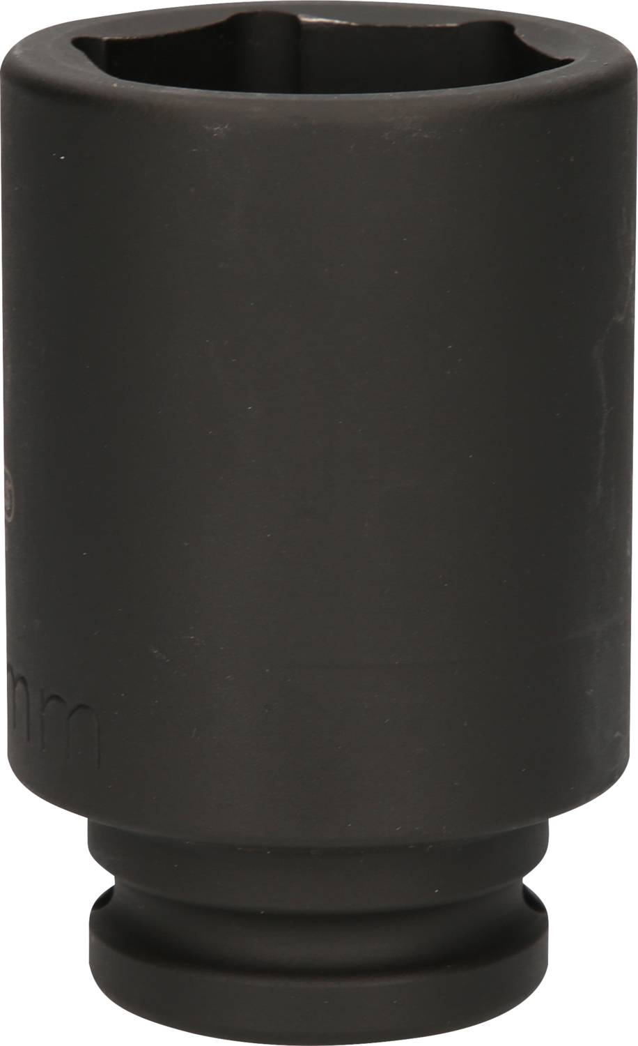 Czarny sworzeń metalowy o kształcie cylindrycznym, stosowany podczas prac ślusarskich w warsztatach lub podczas napraw.