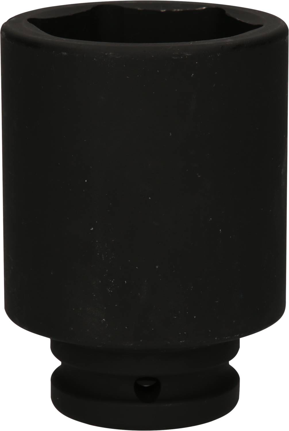 Czarny, sześciokątny adapter udarowy wykonany z metalu, przeznaczony do stosowania z kluczem udarowym.