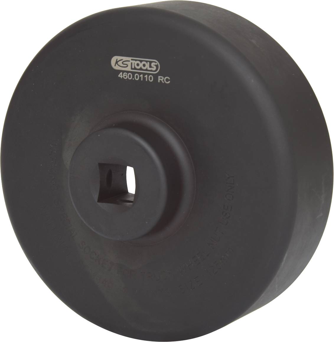 Okrągły, czarny adapter firmy KS Tools, model 460.0110 RC, przeznaczony do użycia z narzędziami dynamometrycznymi.