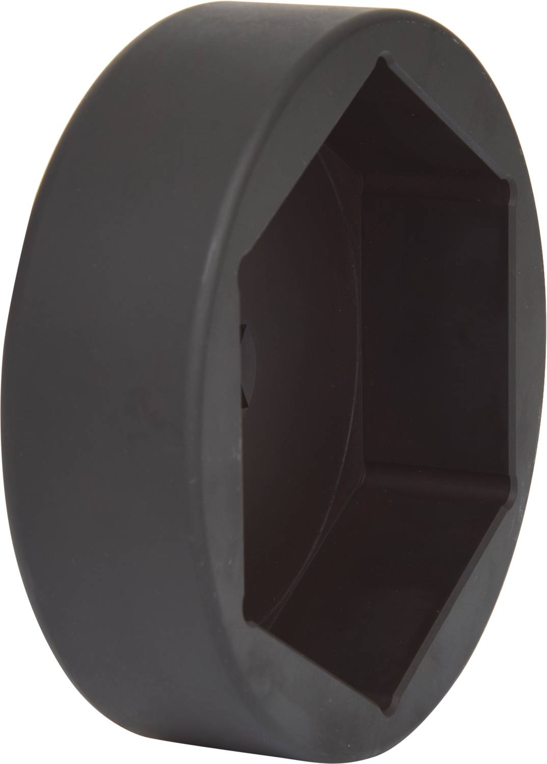 Czarny, sześciokątny adapter klucza do użycia z dużym narzędziem.