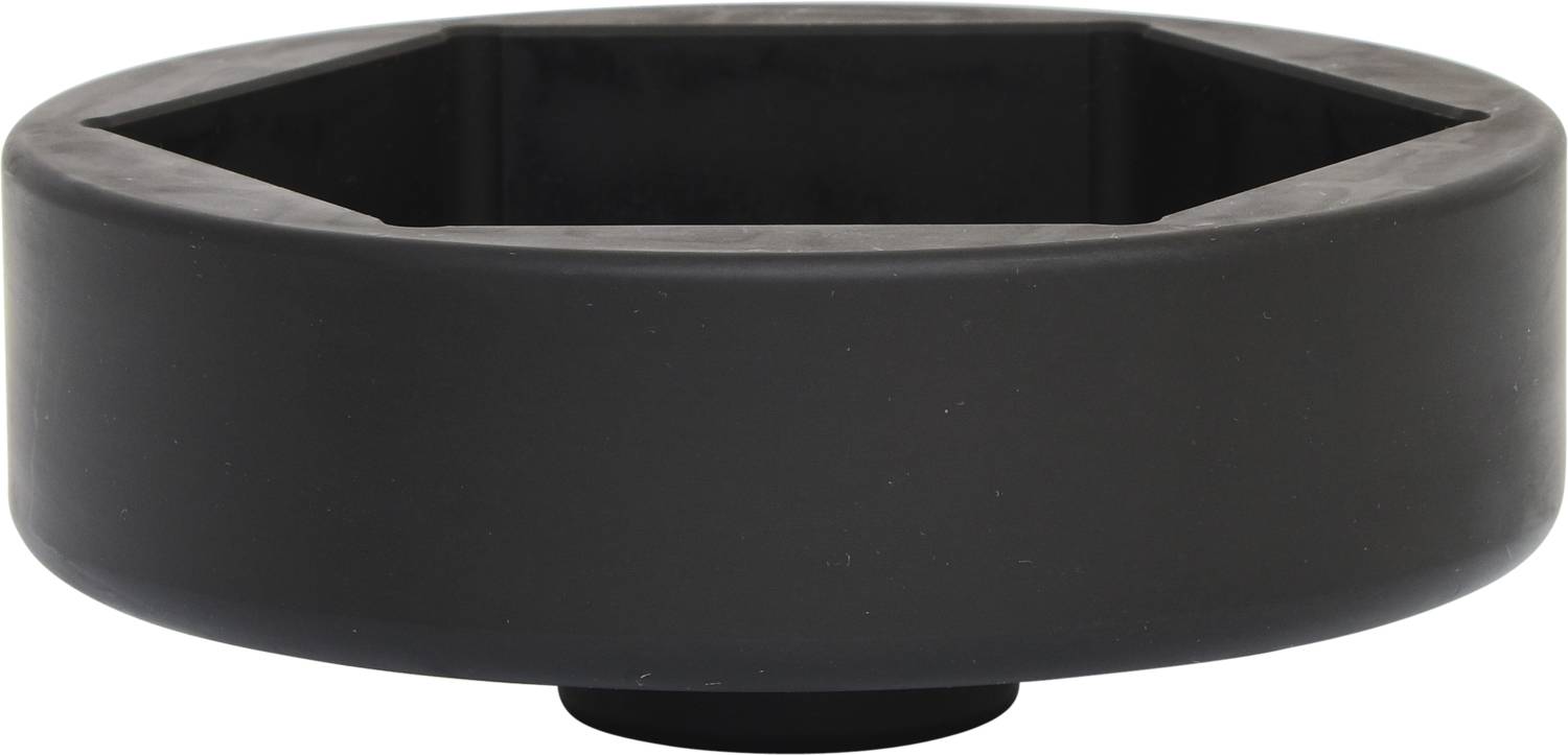 Czarny metalowy klucz sześciokątny, przeznaczony do dokręcania i odkręcania dużych nakrętek sześciokątnych.