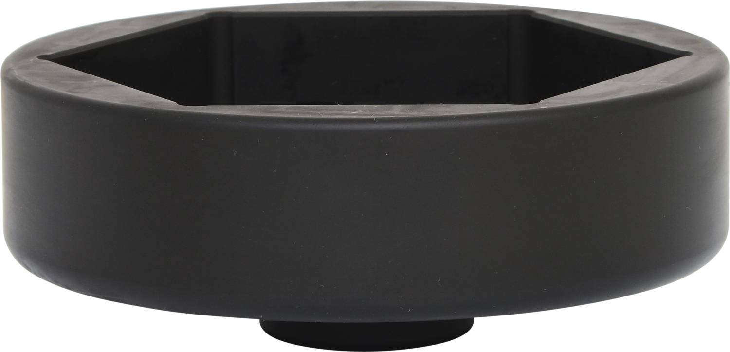 Czarna, sześciokątna przykrywka z okrągłą podstawą; wydaje się być wykonana z tworzywa sztucznego i prawdopodobnie służy jako element ochronny.