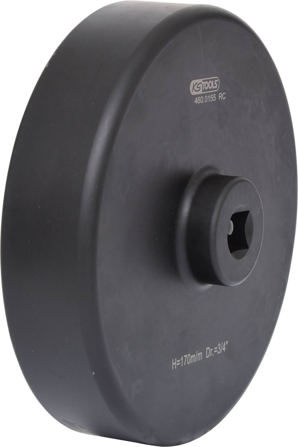 Czarne okrągłe narzędzie, prawdopodobnie nasadka, z napisem 'KS Tools', o średnicy 170 mm, z napędem 3/4".
