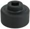 Czarny, cylindryczny adapter z kwadratowym otworem u góry, prawdopodobnie element narzędziowy wykonany z tworzywa sztucznego lub gumy.