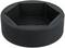 Czarny pojemnik gumowy z sześciokątnym wgłębieniem pośrodku. Odpowiedni do umieszczania uchwytek golfowych podczas wymiany.
