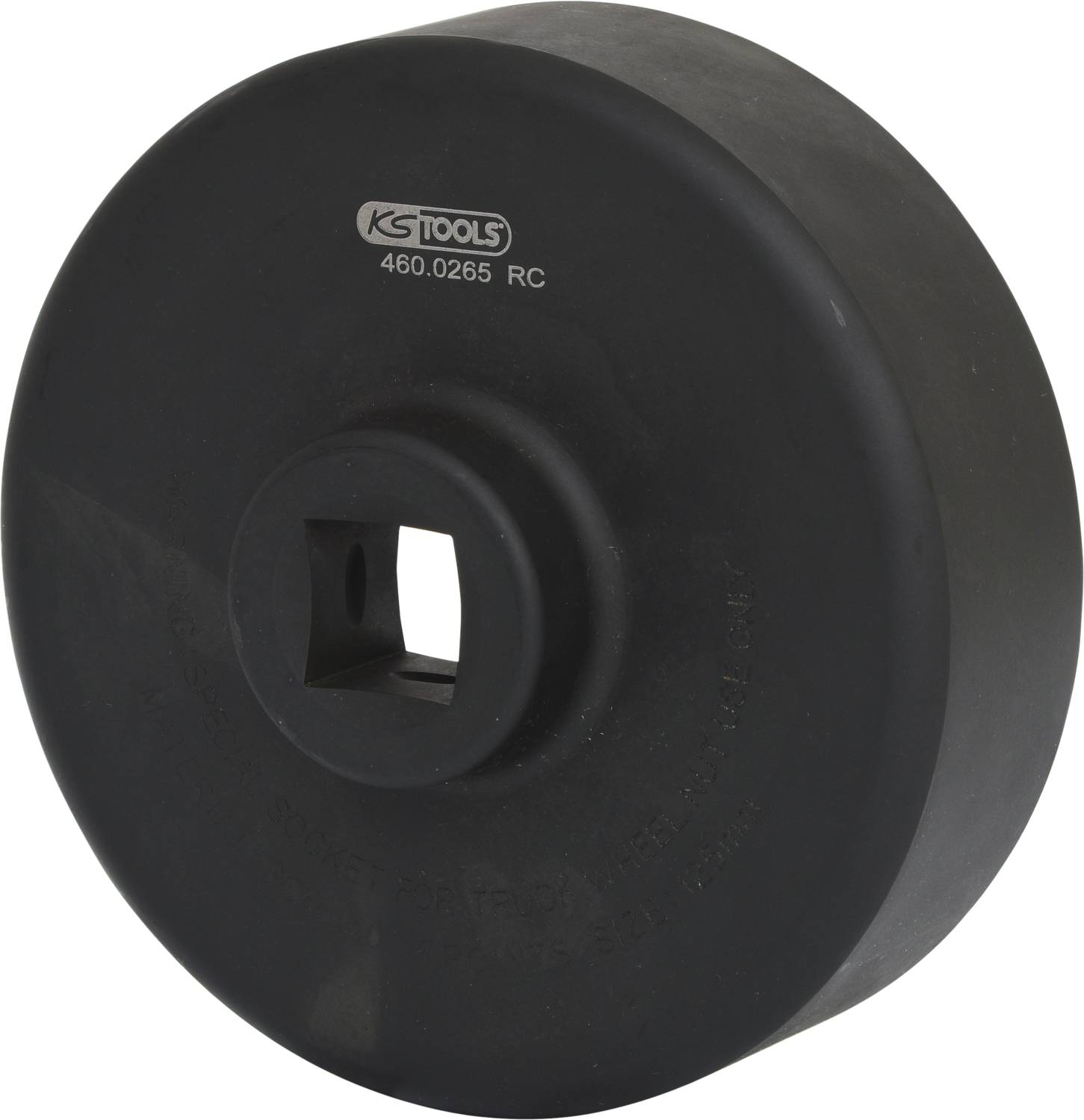 Czarny uchwyt narzędziowy z kwadratowym otworem i napisem 'KS Tools 460.0265 RC' pośrodku na górze.