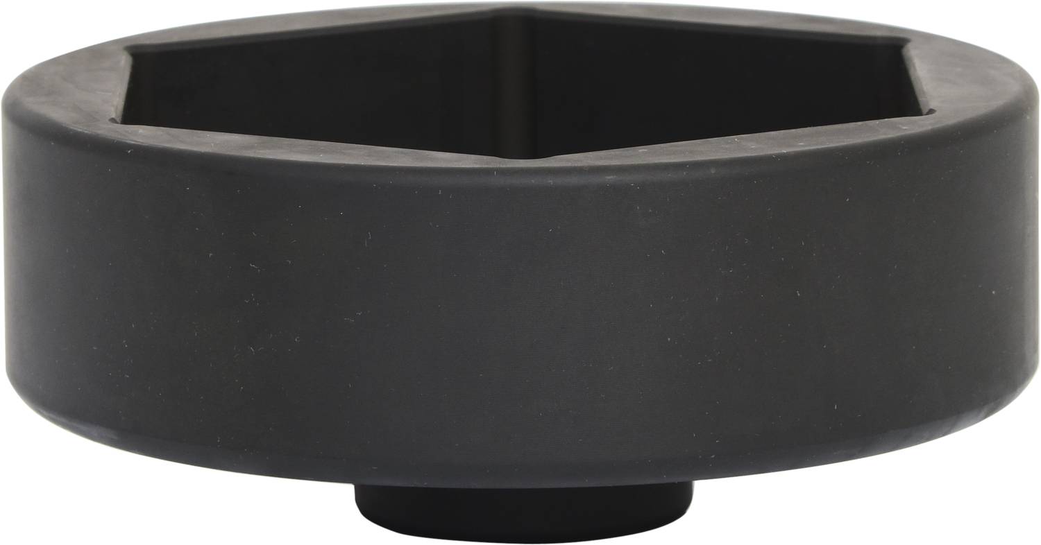 Czarny, sześciokątny adapter metalowy, który prawdopodobnie jest przeznaczony do zastosowań mechanicznych lub narzędziowych.