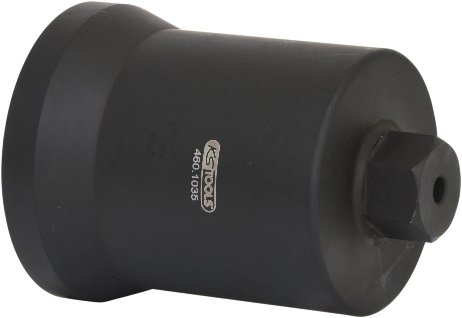 Czarny sześciokątny nasadowy klucz z metalu z napisem 'KS Tools 460.1035' z boku.