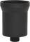 Czarny, cylindryczny kubek plastikowy o szerszym otworze u góry i węższej podstawie u dołu. Może być używany jako lejek lub pojemnik.