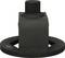 Kwadratowy czarny metalowy adapter z okrągłą podstawą, stosowany w specjalnych zastosowaniach mechanicznych lub przemysłowych.