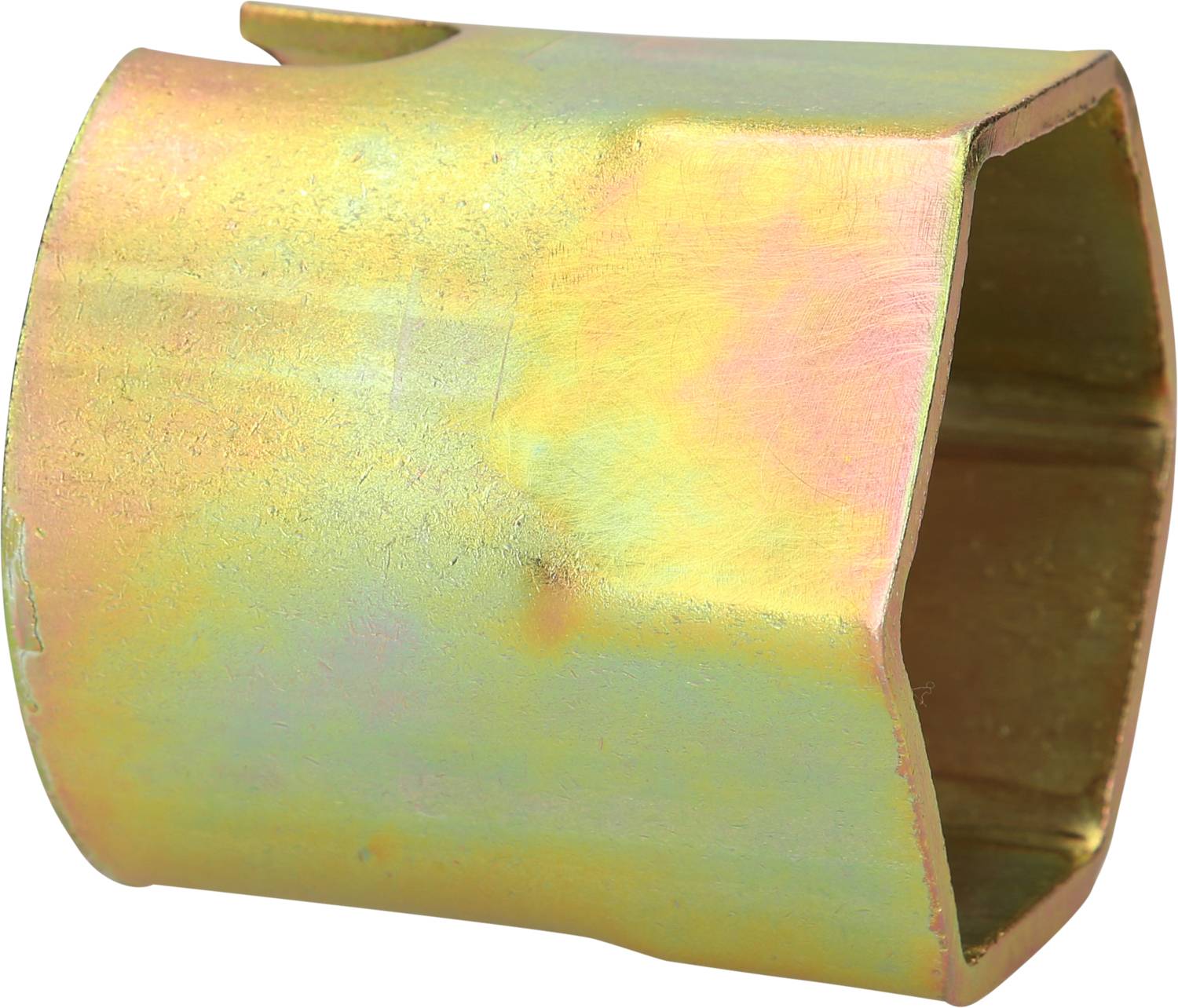 Sześciokątny klucz metalowy o płaskich bokach, prawdopodobnie używany do mocowania lub zdejmowania śrub lub nakrętek.