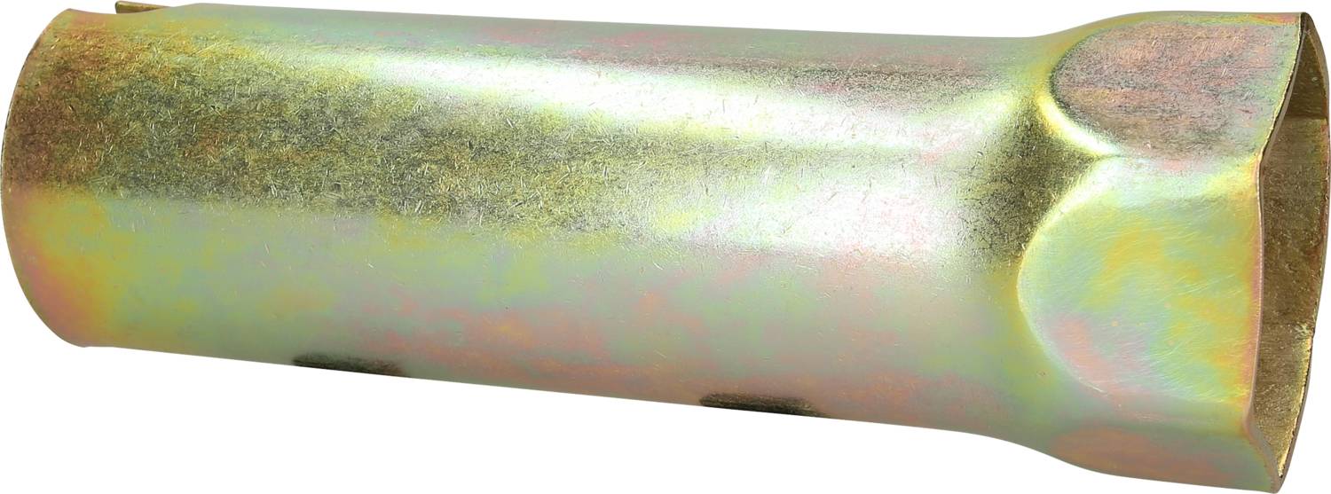 Złote narzędzie do wyciągania świec zapłonowych o kształcie cylindrycznym i zaokrąglonych krawędziach.