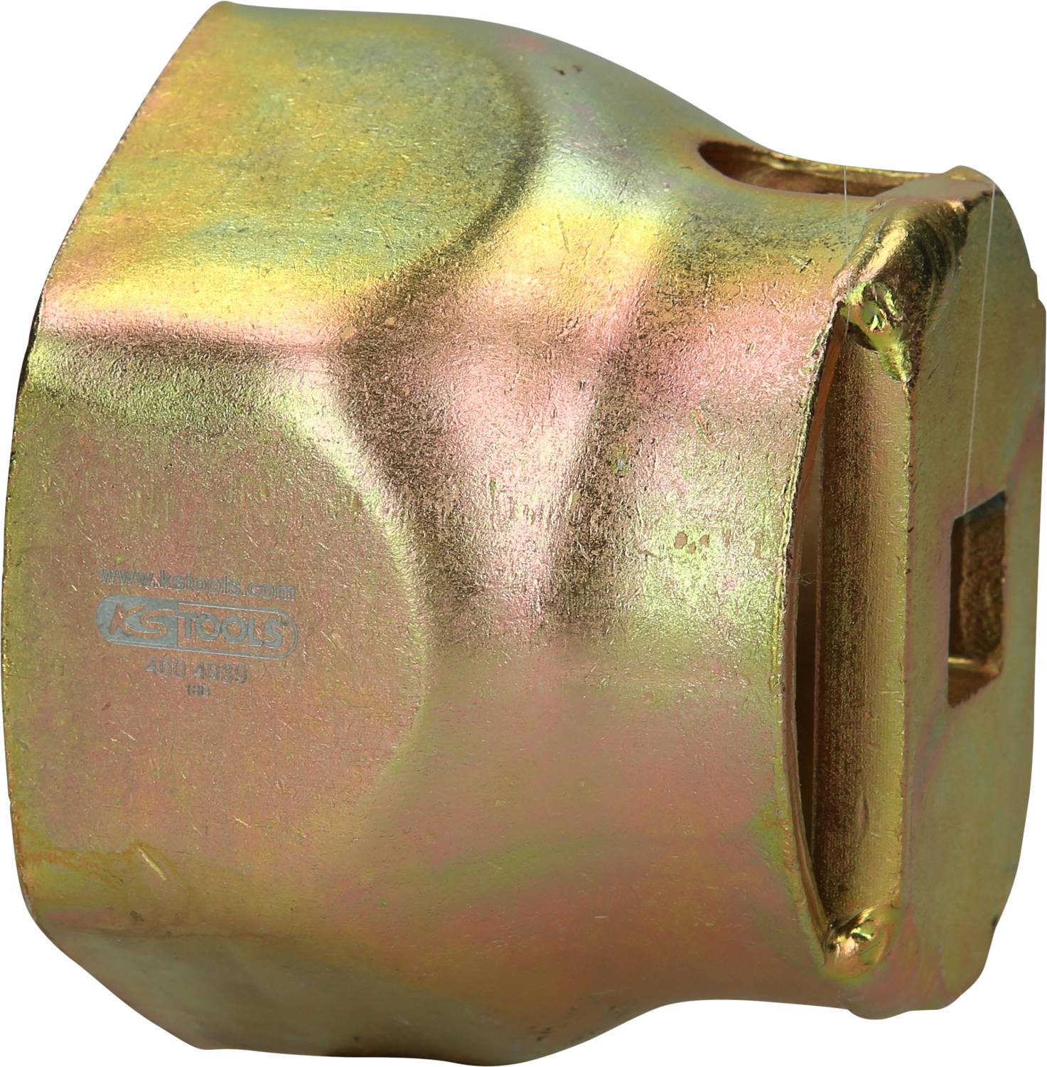 Duży, złoty hydrauliczny adapter zestawu narzędzi wykonany z metalu, solidny i o wyrazistych krawędziach.