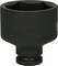 Czarny łącznik metalowy w kształcie cylindra z sześciokątnym otworem. Stosowany w połączeniach śrubowych w zastosowaniach mechanicznych.