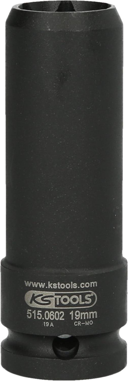 Czarna wtyczka, rozmiar 19 mm, z nadrukiem 'www.kstools.com' oraz '515.0602 19mm'.
