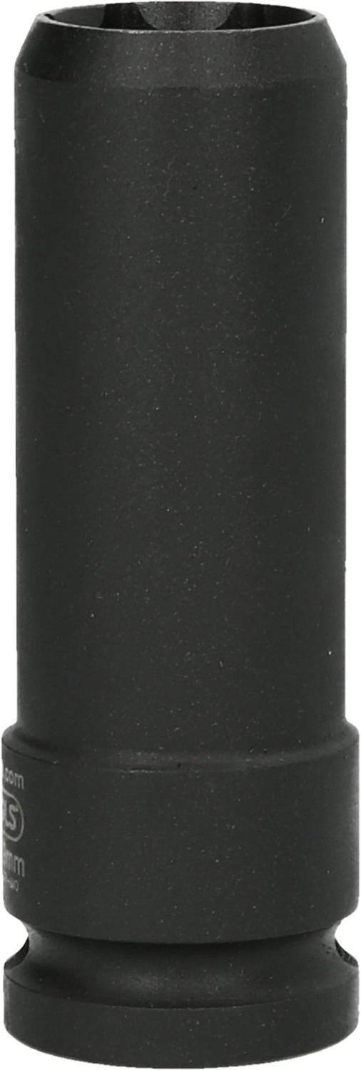 Czarny cylinder z gładką powierzchnią, małą podstawą i bez widocznych oznaczeń.