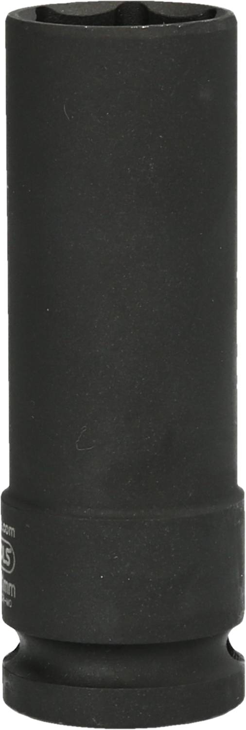 Czarny, cylindryczny adapter metalowy o gładkiej powierzchni. Prawdopodobnie stosowany w zastosowaniach mechanicznych lub technicznych.