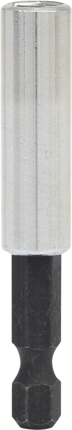Adapter bit z srebrnym cylindrycznym uchwytem i czarnym sześciokątnym trzpieniem do narzędzi.