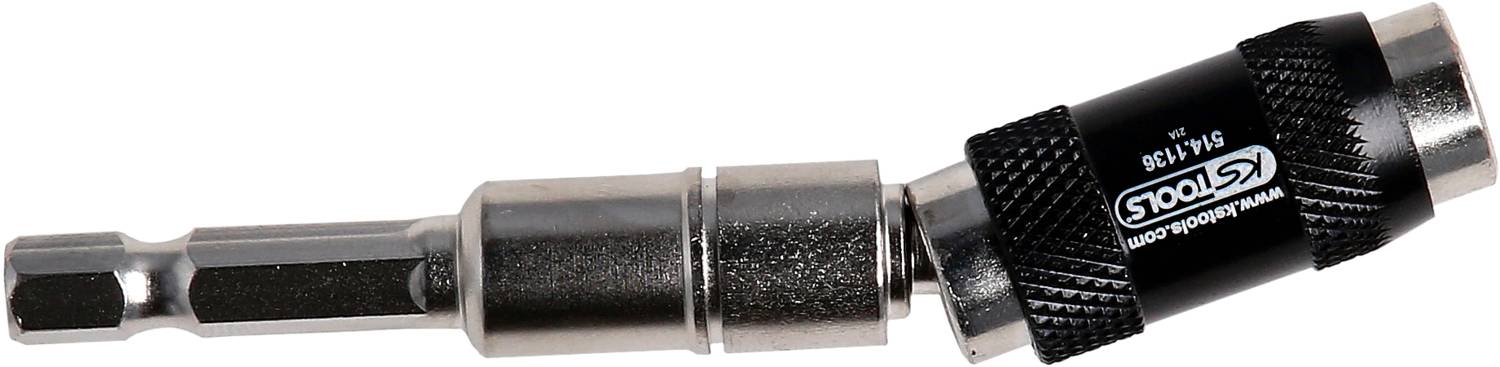 Przedłużka narzędziowa z żebrowanym uchwytem i sześciokątnym zakończeniem, stosowana do mocowania w narzędziu wiertniczym.