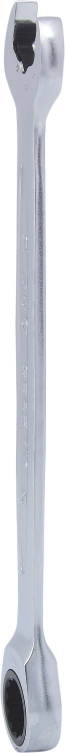 Srebrny klucz do zamka z dwoma pierścieniami o różnych rozmiarach.