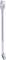 Srebrny klucz nastawny, ustawiony pionowo, prezentuje otwór klucza skierowany do góry, na białym tle.